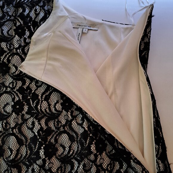 MAX & CLEO Claire dress Sz 6 LACE & BIG velvet SHOULDER BOW FORMAL PROM CHIC WOW - Picture 6 of 10